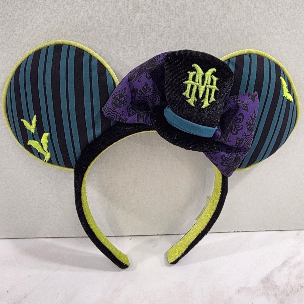 Disney Parks The Haunted Mansion Ghost Host / Maid Minnie Mouse Ear Headband